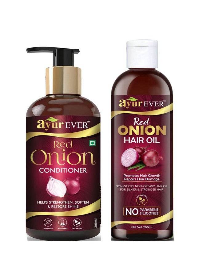 Red Onion Oil With Hair Applicator (200 Ml) + Onion Hair Shampoo (300Ml)