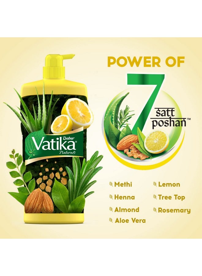 Vatika Lemon Anti-Dandruff Shampoo - 1L | Reduces Dandruff From 1St Wash | Moisturises Scalp | Provides Gentle Cleansing, Conditioning & Nourishment To Hair