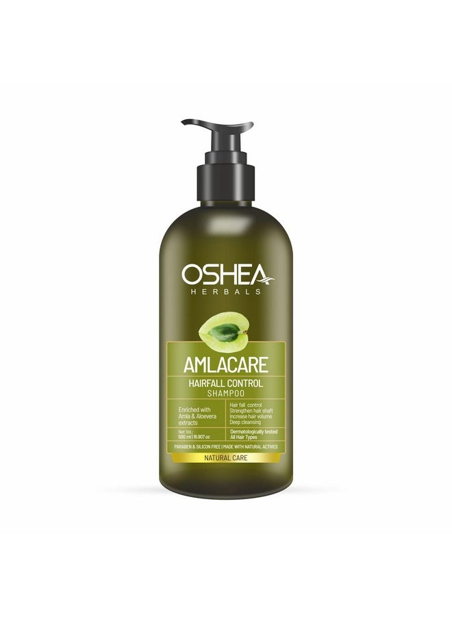 Herbals Amlacare Hairfall Control Shampoo For All Hair Types | Controls Hairfall With Strengthens Hair Shaft & Volume | Enriched With Aloevera & Amla Extracts 500 Ml