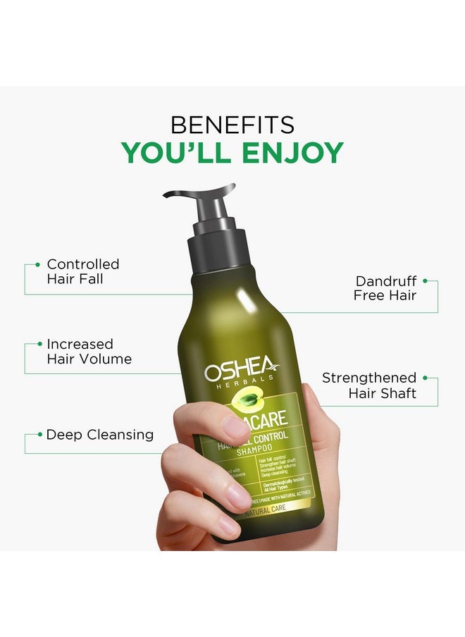 Herbals Amlacare Hairfall Control Shampoo For All Hair Types | Controls Hairfall With Strengthens Hair Shaft & Volume | Enriched With Aloevera & Amla Extracts 500 Ml