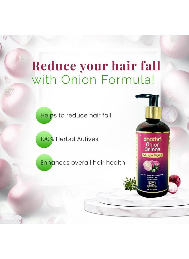 Onion Bringa Shampoo|Promotes Hair Growth & Controls Hair Fall | Onion Bhringraj Shampoo To Soothe Scalp Irritations & To Prevent Damage To Hair Follicles | 300 Ml