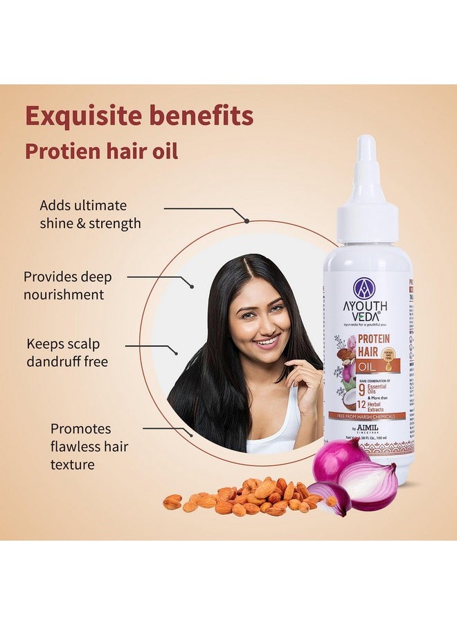 Anti-Hairfall Shampoo 200Ml & Protein Hair Oil 100Ml Combo Pack For Healthy Hair Growth & Deep Nourishment | Fights Dandruff Control Hair Breakage & Hair Fall | Blend Of Essential Oil & Herbal Extracts