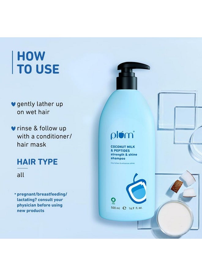 Coconut Shampoo For Dull Hair With Coconut Milk And Peptides For Soft & Silky Hair I 22X Softer Hair I Shampoo For Women And Men | 500 Ml