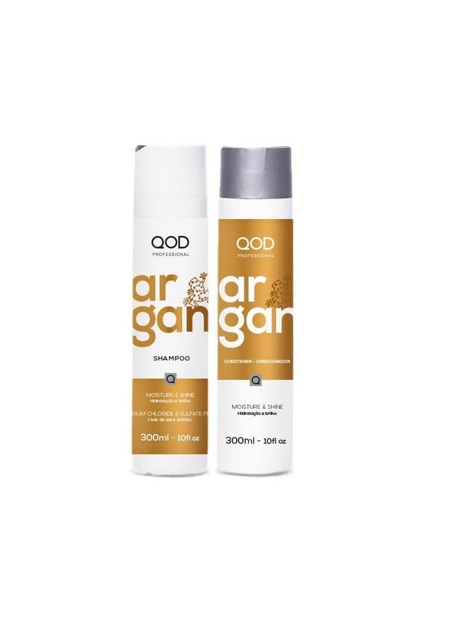 Professional Argan Shampoo & Conditioner - 300Ml (Combo Of 2) | Sulphate Free | Sodium Chloride Free