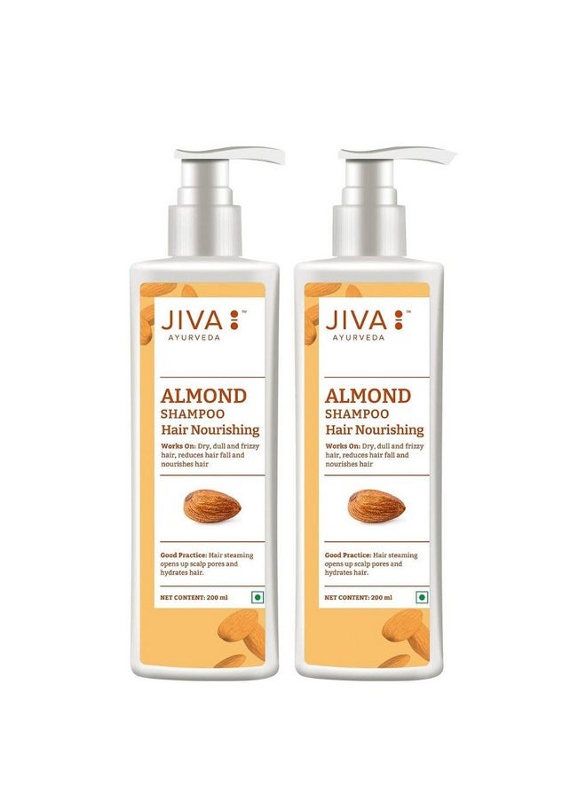 Almond Shampoo 200 Ml | 100% Pure & Natural | Nourishes Hair, Prevents Hair Loss, And Promotes Hair Growth | Pacifies Vata Dosha | Suitable For All Hair Types (Pack Of 2)