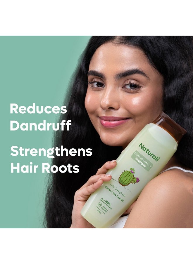 Dandruff Defence Shampoo With Tea Tree Oil & Cactus Extracts | Prevents Dandruff | Paraben And Sulphate Free Shampoo | Anti Dandruff Shampoo (370Ml)