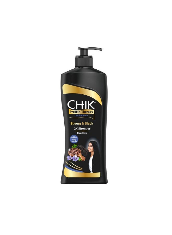 Protein Therapy Shampoo| For Strong & Black Hair | With The Goodness Of Black Tea, And Flax Seeds | 340Ml