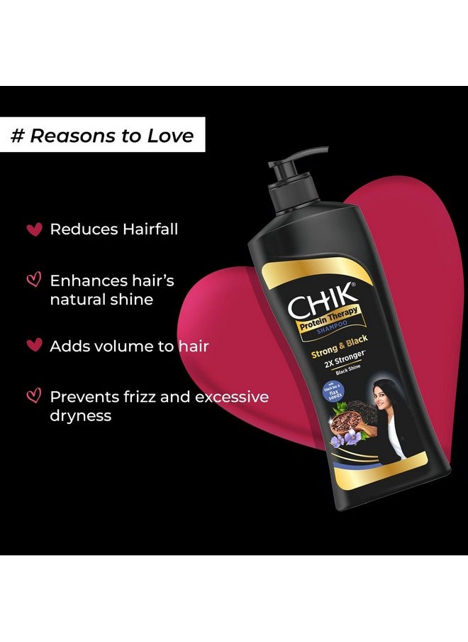 Protein Therapy Shampoo| For Strong & Black Hair | With The Goodness Of Black Tea, And Flax Seeds | 340Ml