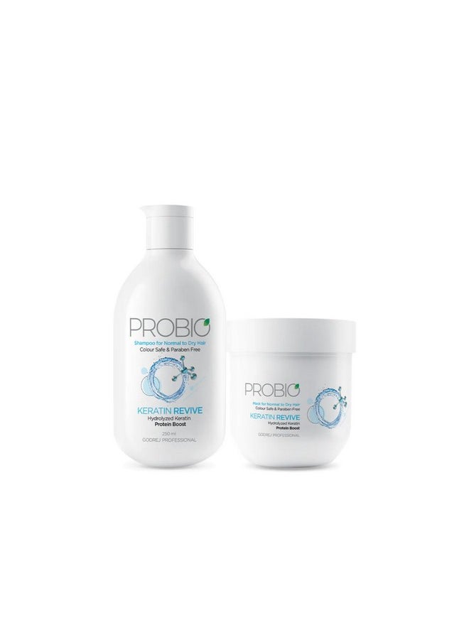 Probio Keratin Revive Shampoo 250Ml & Revive Mask 200Gm (Combo)