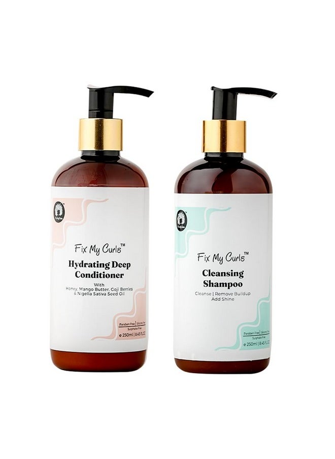 Cleansing Shampoo & Hair Conditioner For Nourishing, & Moisturizing | Curly Hair & Wavy Hair | Anti Dandruff Shampoo & Conditioner| Tea Tree| Sulphate Free & Silicone Free | 250Ml Each