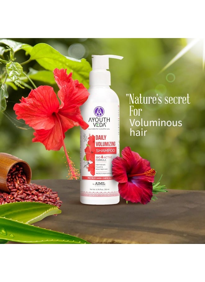 Daily Volumizing Shampoo | Bio-Active Formula For Thicker Fuller & Healthier Hair Protects From Drying Effects 200Ml