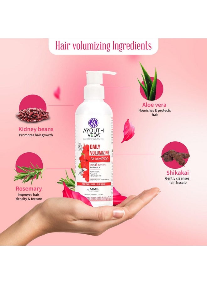 Daily Volumizing Shampoo | Bio-Active Formula For Thicker Fuller & Healthier Hair Protects From Drying Effects 200Ml