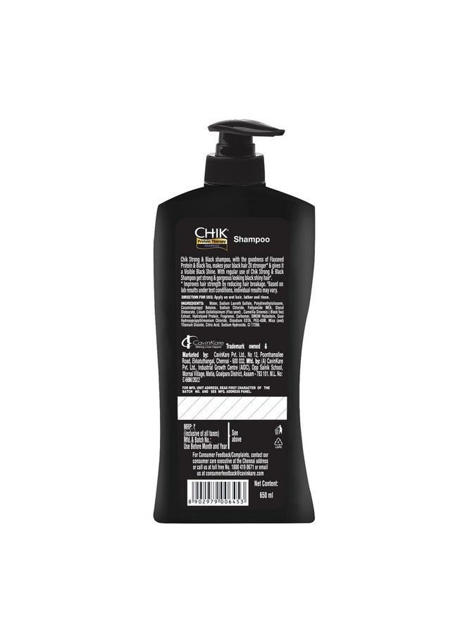 Protein Therapy Shampoo| For Strong & Black Hair | With The Goodness Of Black Tea, And Flax Seeds | 650Ml