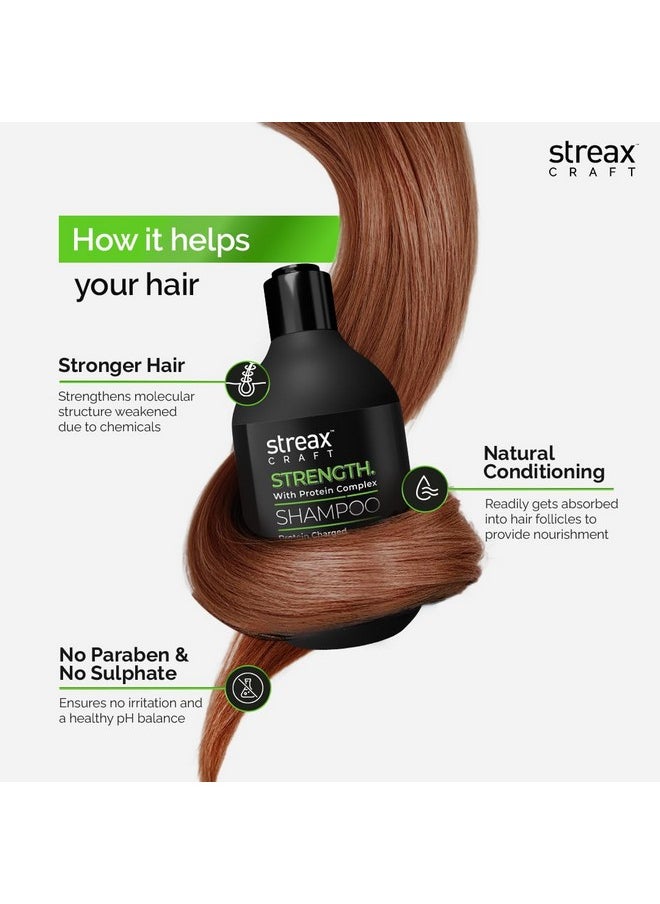 Craft Strength Shampoo, 275 Ml For Women I For Chemically Treated Hair I Strength With Protein Complex I Enriched With Exotic Fruit Seed Oil