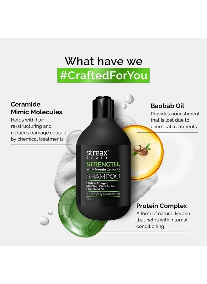 Craft Strength Shampoo, 275 Ml For Women I For Chemically Treated Hair I Strength With Protein Complex I Enriched With Exotic Fruit Seed Oil
