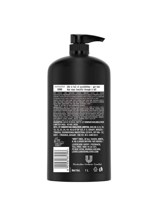 Black Shine, Shampoo, 1L, For Shiny, Moisturised & Fuller Hair, With Amla + Oil & Pearl Protein, Paraben-Free