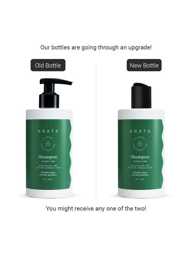 Natural Hydrating Hair Shampoo (300Ml) For Soft, Smooth Hair | Paraben And Sulphate Free For Damage Repair & Moisturization | Reduces Frizz, Split Ends With Ginkgo, Ginger & Indian Gooseberry