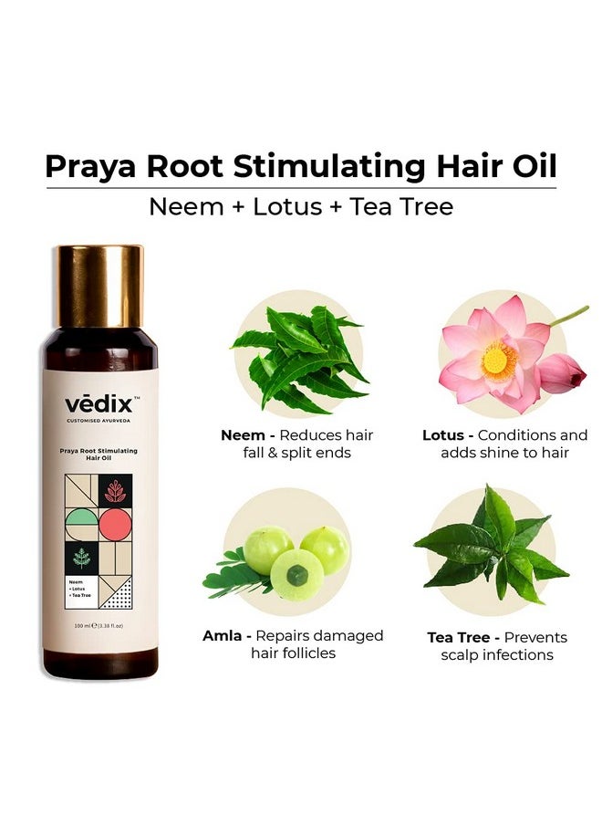 Customized Hair Fall Control Regimen For Dry Hair - Oily Scalp & Wavy Hair - 3 Product Kit - Anti Hair Fall Oil Neem + Lotus - Vithan Pro Hair Growth Serum, 540 Grams