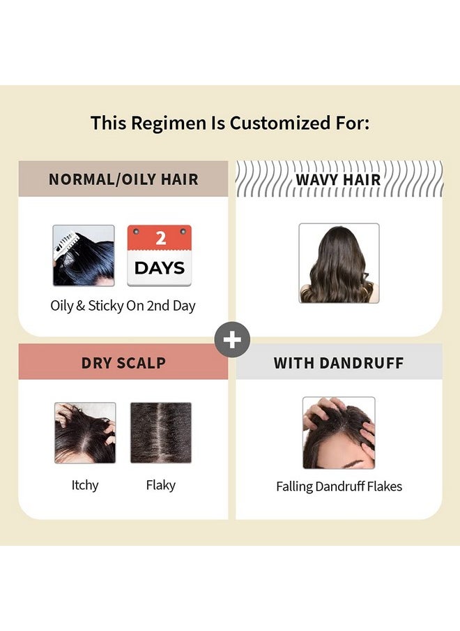 Customized Hair Fall & Dandruff Control For Normal/Oily Hair - Anti Hair Fall Oil Onion + Indian Licorice - Anti-Hairfall Shampoo - Nuyantra Pro Hair Growth Serum X Dandruff Care, 540 Grams