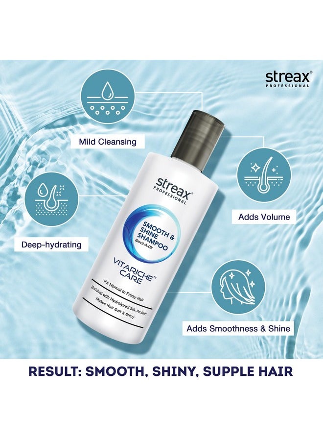 Vitariche Care Smooth & Shine Shampoo For Women| Nourishing Biovit-A-Ox Hair Shampoo | Infused With Silk Proteins| Ideal For Normal To Dry & Frizzy Hair| 300Ml Bottle