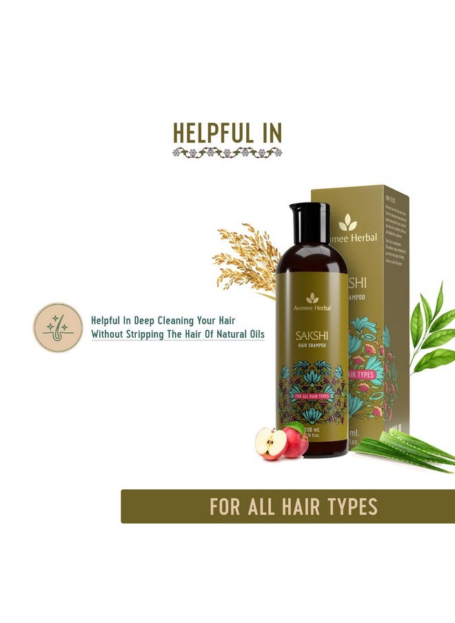 Sakshi Hair Shampoo | Deep Cleaning Shampoo | With Aloe Vera, Apple Cider Vinegar, Rice Protein & Tea Tree Oil | Sles Free | 200 Ml