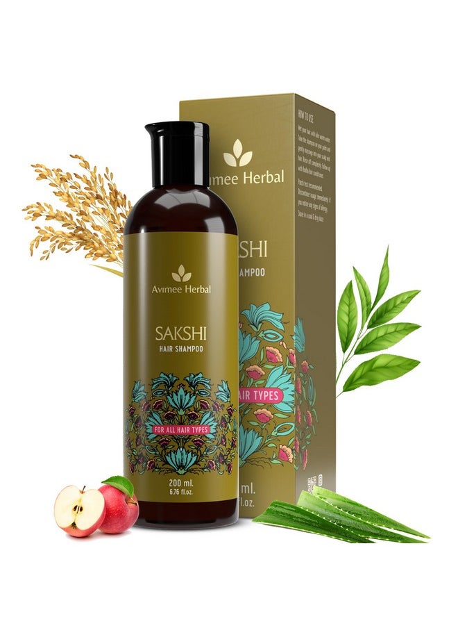Sakshi Hair Shampoo | Deep Cleaning Shampoo | With Aloe Vera, Apple Cider Vinegar, Rice Protein & Tea Tree Oil | Sles Free | 200 Ml