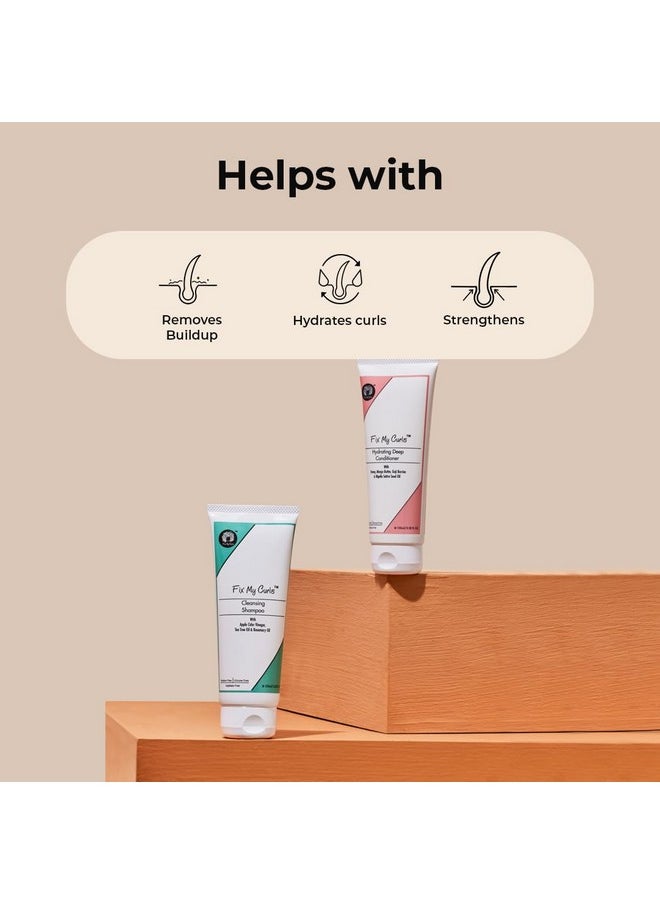 Cleansing Shampoo & Hair Conditioner For Nourishing & Moisturizing | Curly Hair & Wavy Hair | Anti Dandruff Shampoo & Conditioner| With Tea Tree| Sulphate Free & Silicone Free | 50Ml Each
