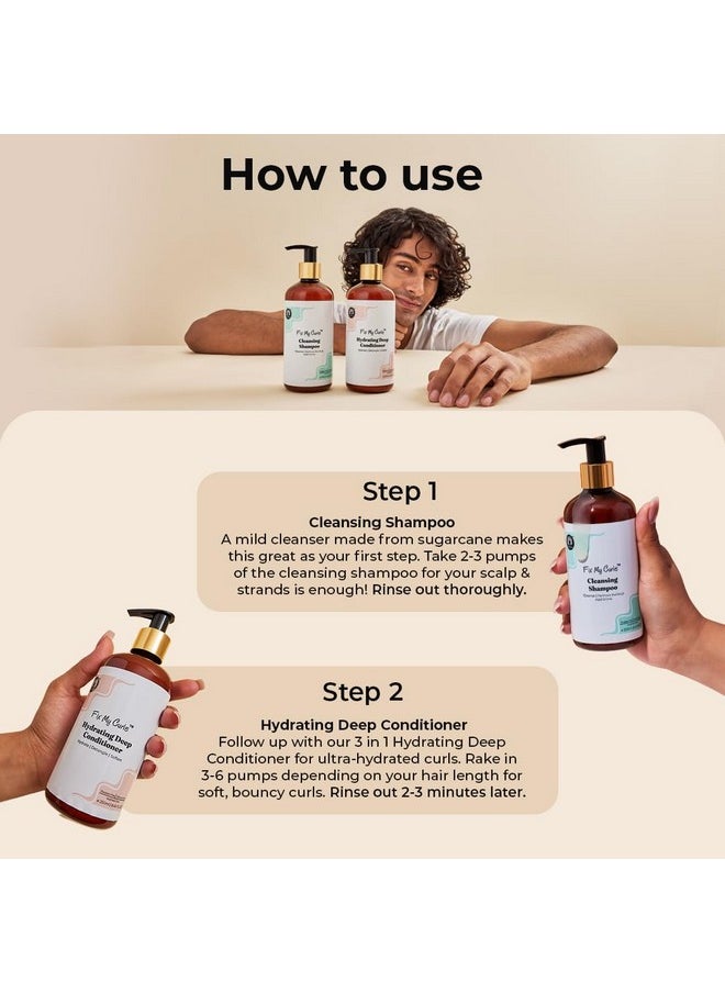 Cleansing Shampoo & Hair Conditioner For Nourishing & Moisturizing | Curly Hair & Wavy Hair | Anti Dandruff Shampoo & Conditioner| With Tea Tree| Sulphate Free & Silicone Free | 50Ml Each