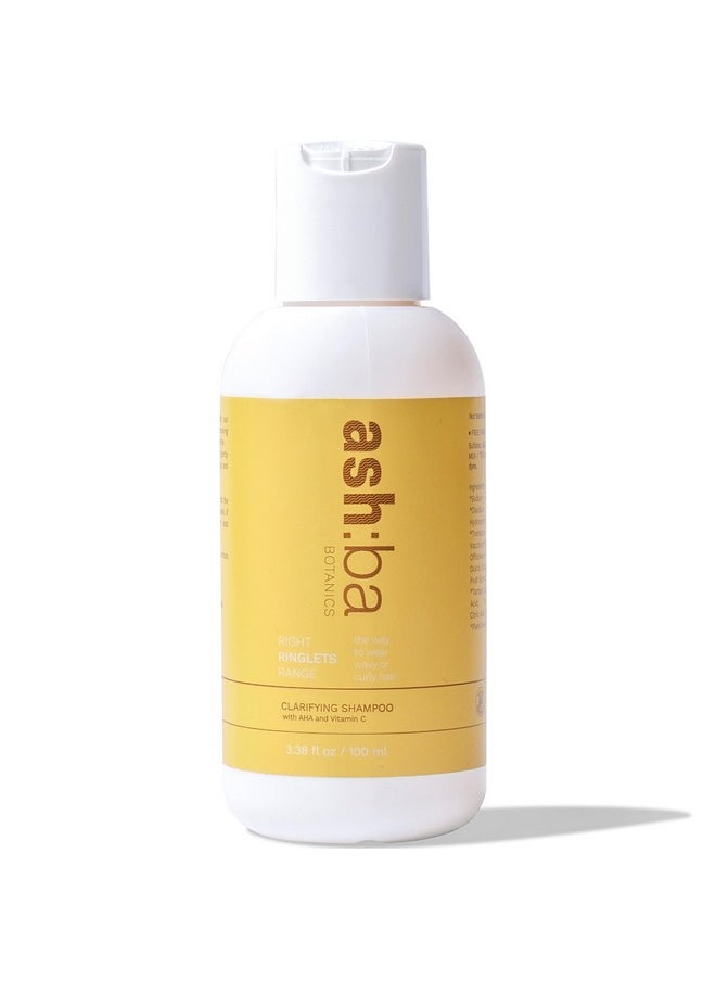 Clarifying Shampoo For Women & Men With Curly & Wavy Hair | Hard Water Expert To Deeply Cleanse, Remove Buildup & Exfoliate Scalp | With Vitamin C & Natural Ahas | Sulphate Free 100 Ml