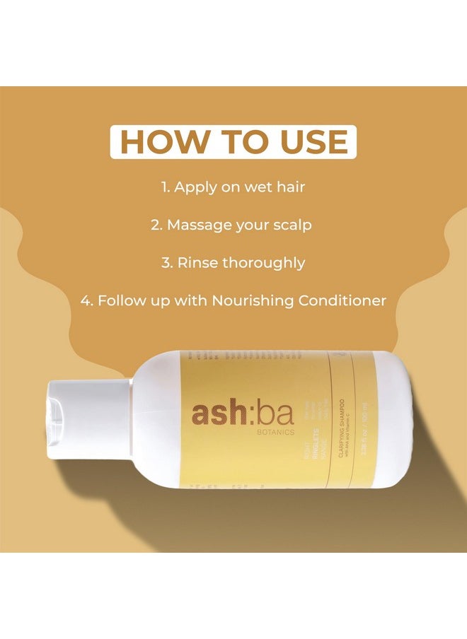 Clarifying Shampoo For Women & Men With Curly & Wavy Hair | Hard Water Expert To Deeply Cleanse, Remove Buildup & Exfoliate Scalp | With Vitamin C & Natural Ahas | Sulphate Free 100 Ml