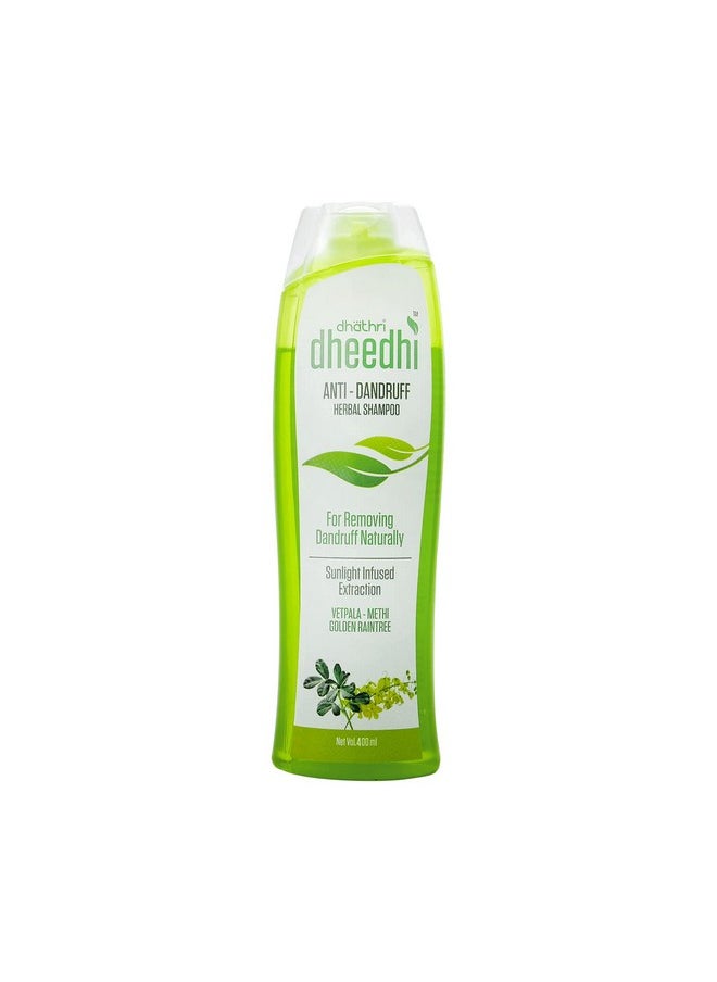 Dheedhi Anti Dandruff Shampoo - 400Ml, Shampoo For Dandruff And Itchy Scalp| Herbal Shampoo For Dandruff Treatment To Reduce Dandruff & Scalp Itchiness| An Ayurvedic Shampoo For Women And Men