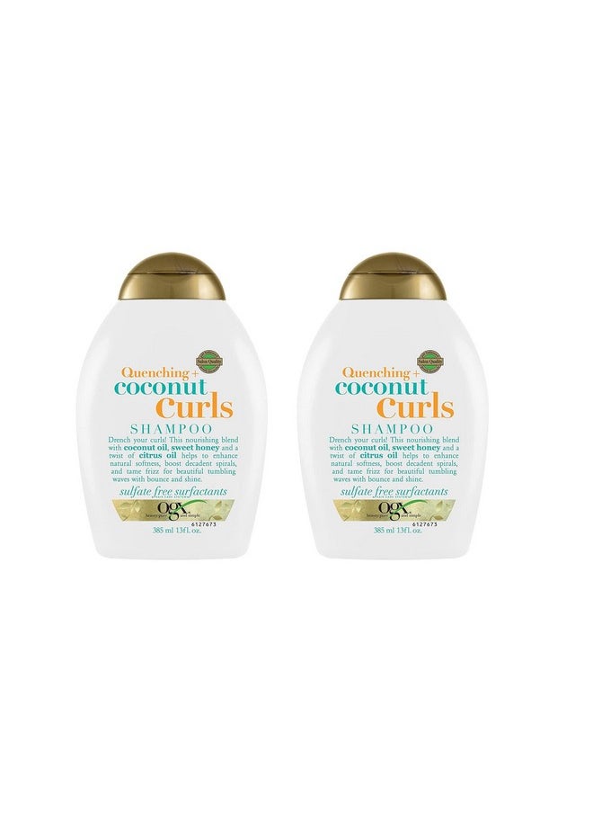 Quenching + Coconut Curls Curl Defining Shampoo Combo | Hydrating, Nourishing Curly Hair Shampoo With Coconut Oil, Citrus Oil & Honey, Paraben Sulfate Free Surfactants 770 Ml