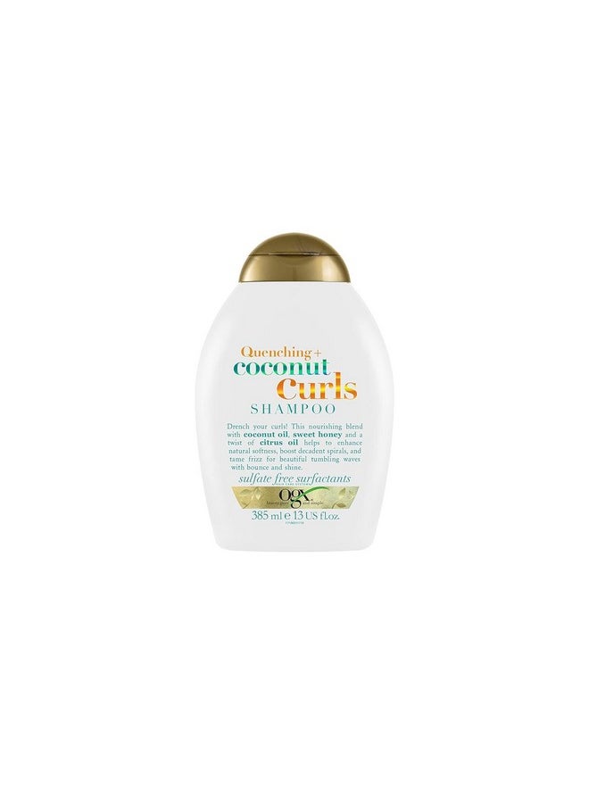 Quenching + Coconut Curls Curl-Defining Shampoo, Hydrating & Nourishing Curly Hair Shampoo With Coconut Oil, Citrus Oil & Honey, Paraben-Free, Sulfate-Free Surfactants, 385Ml