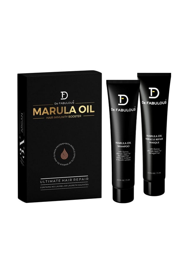 Marula Oil Shampoo & Masque 75Ml - Travel Pack Of 2 |All Hair Types | Scalp Health | Sulphate Free