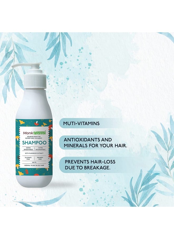 Mushroom Shampoo - 200 Ml, Sulfate & Paraben-Free, For Volume, Shine, And Hair Fall Control