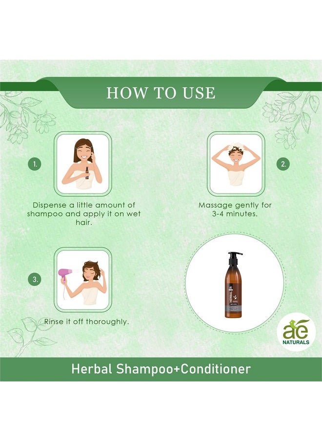 Herbal- Herbal Shampoo With Conditioner 2 In 1 300Ml, For Dry And Frizzy Hair, Its Nurture And Nourish Hair From Roots And Controls Dandruff.