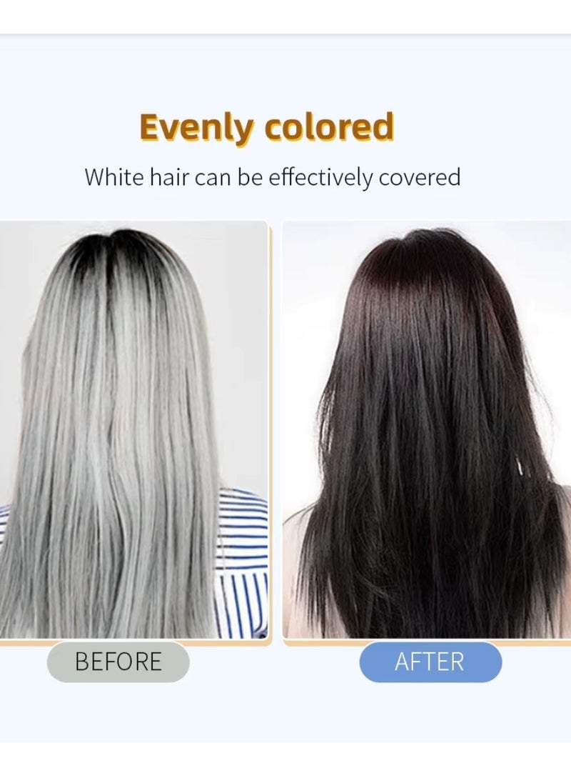 500ml Black Hair Dye Shampoo Grey and White Hair Coverage Hair Color Shampoo for Women and Men Long Lasting Deeply Nourishing and Anti Hair Fall Hair Color Shampoo Herbal Hair Dye Shampoo