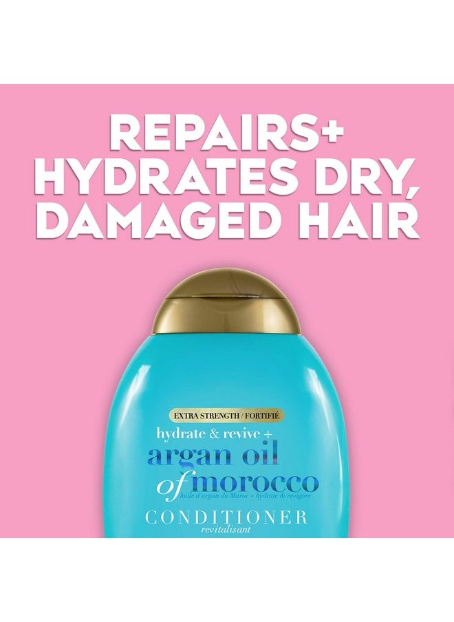 Extra Strength Hydrate & Revive + Argan Oil Of Morocco Conditioner | Dry, Damaged Hair, Cold-Pressed Argan Oil To Moisturize Hair, Paraben Sulfate-Free Surfactants 385 Ml