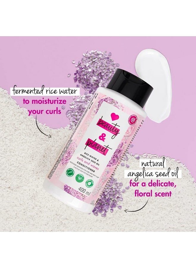 Love Beauty And Planet Rice Water & Angelica Seed Oil Silicone-Free Curl & Waves Conditioner|| No Parabens|| No Dyes|| Angelica Essential Oil|| 400Ml