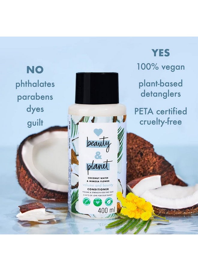 Coconut Water And Mimosa Flower Volume And Bounty Conditioner|| No Parabens|| No Dyes|| 100% Organic Coconut Oil|| 200Ml, 1 Count