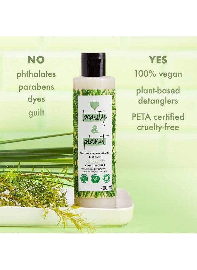 Tea Tree, Peppermint & Vetiver Natural Conditioner For Oily Scalp And Hair|No Sulfates,No Paraben|200Ml,1 Count