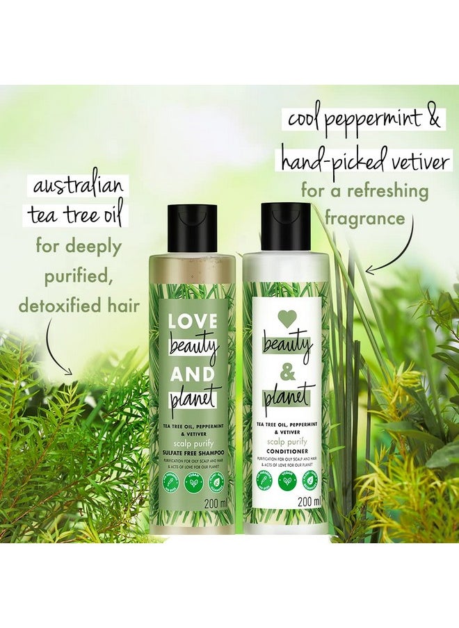 Tea Tree, Peppermint & Vetiver Natural Conditioner For Oily Scalp And Hair|No Sulfates,No Paraben|200Ml,1 Count