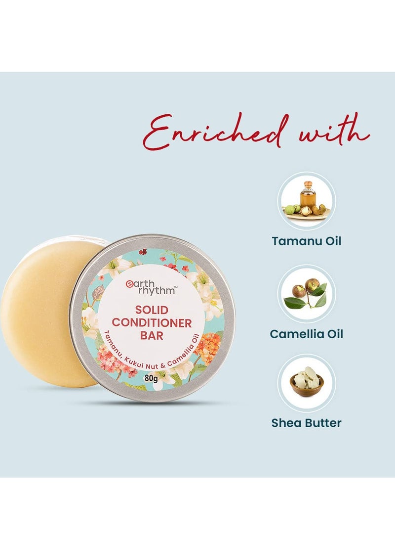 Earth Rhythm Organic Hair Conditioner for Frizz, Dryness, Splitends | Hydrates & Adds Shine & Volume| Contains Tamanu oil & Shea Butter| Men & Women | Sulphate and Paraben Free - 80 gm