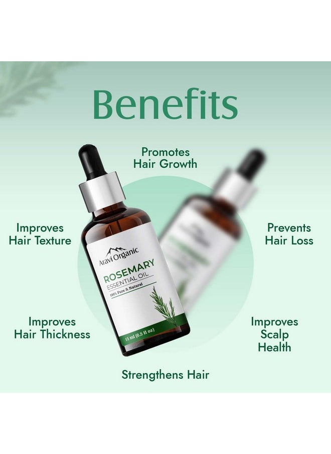 100% Pure Rosemary And Peppermint Essential Oil For Hair Growth - Skin Care - For Women And Men - 15 Ml Each