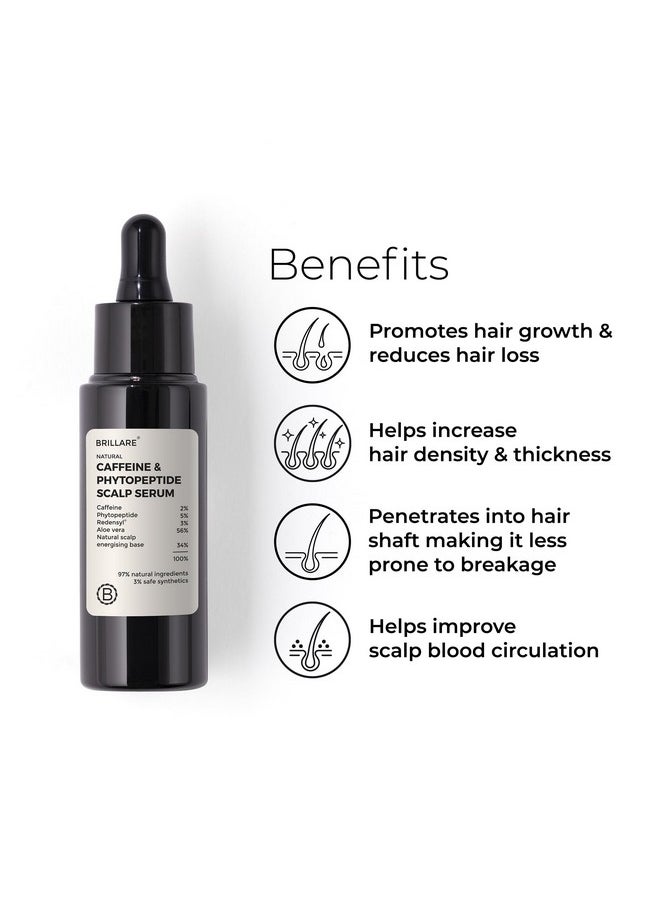 Caffeine & Phytopeptide Scalp Serum - 3% Redensyl, 2% Caffeine, 5% Phytopeptide, Hair Growth Serum For Men & Women, With Natural Ingredients, Controls Hair Fall, Stimulates Hair Growth, 30 Ml