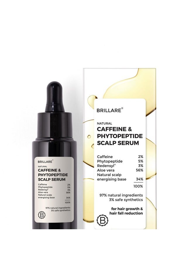 Caffeine & Phytopeptide Scalp Serum - 3% Redensyl, 2% Caffeine, 5% Phytopeptide, Hair Growth Serum For Men & Women, With Natural Ingredients, Controls Hair Fall, Stimulates Hair Growth, 30 Ml