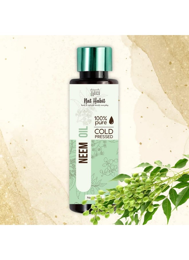 Cold Pressed 100% Pure Neem Oil For Skin & Hair | Fresh From Our Ayurvedic Kitchen, Zero Preservatives | Body Massage Oil, Hair Oil - (200 Ml)