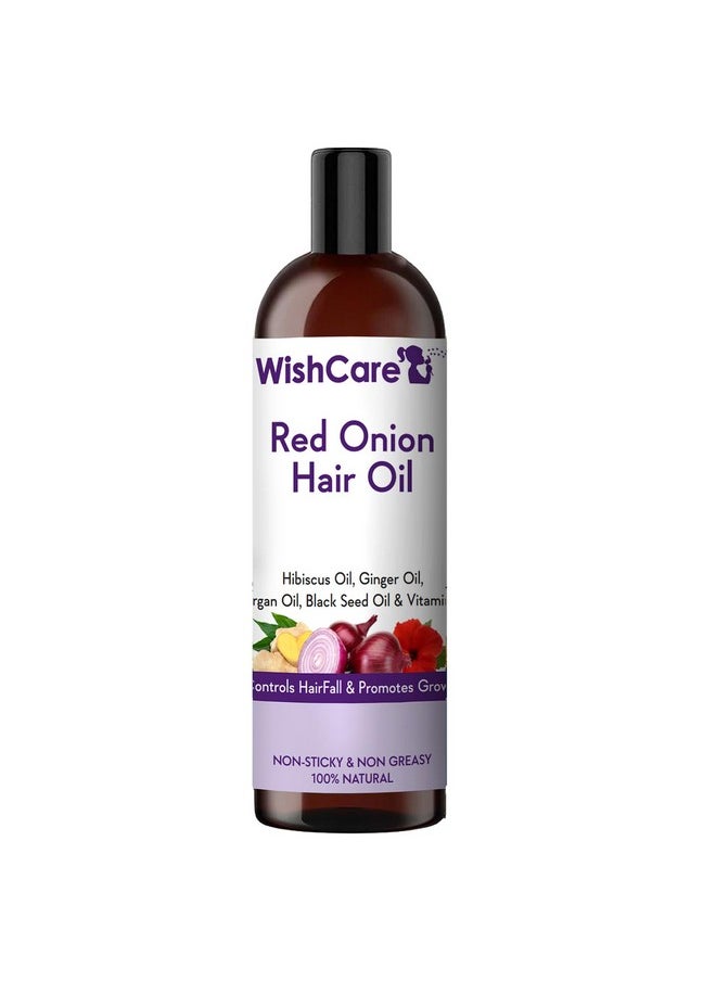 ® Red Onion Hair Oil For Hair Growth & Hair Fall Control - With Deep Root Comb Applicator- 200 Ml - Enriched With Onion Ginger Oil, Argan Oil, Hibiscus Oil, Black Seed Oil & Vitamin E - No Mineral Oil, Silicones & Synthetic Fragrance