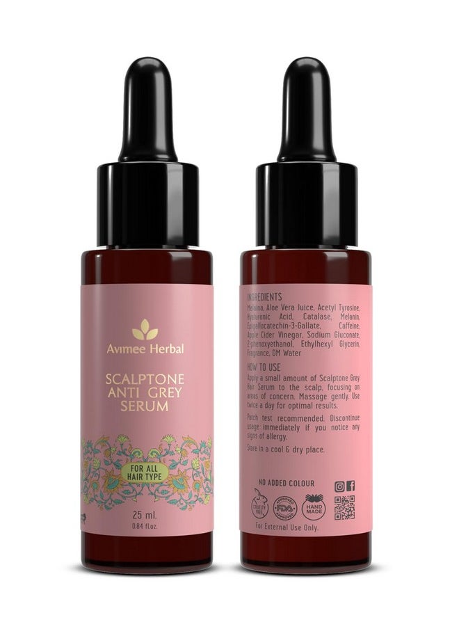 Scalptone Grey Hair Serum With Hyaluronic Acid & Caffeine | Toxin Free | Light-Weight, Non-Sticky & Odourless Formula | For All Hair Types | 25 Ml