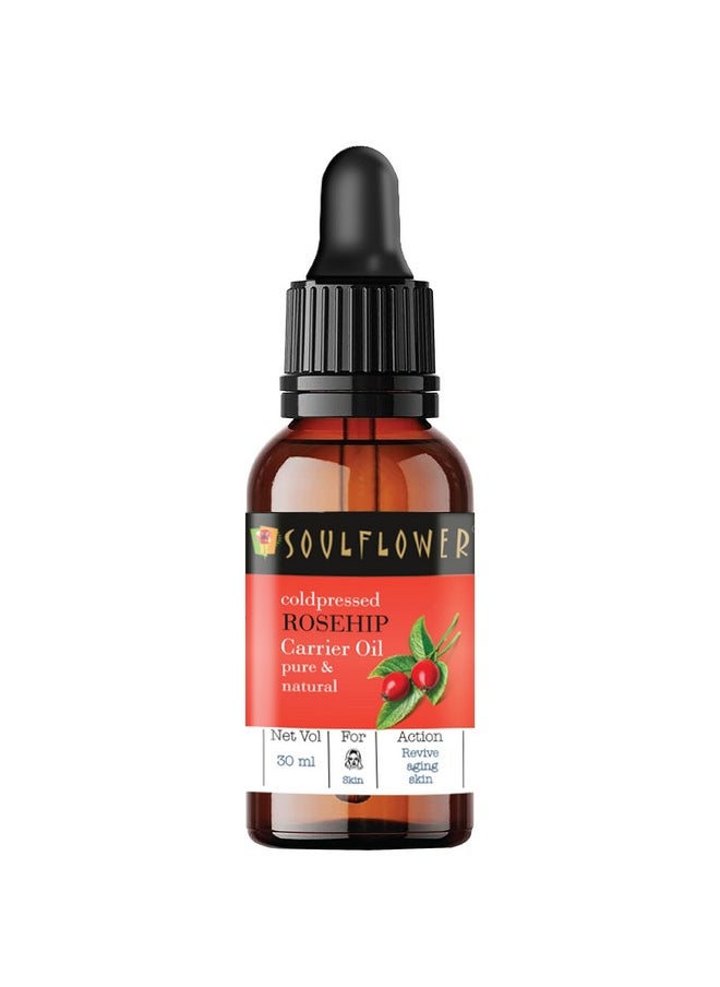 Rosehip Oil For Face Wrinkles, Fine Lines, Under Eye, Curly Hair For Men And Women | 100% Pure, Natural, Organic, Cold Pressed Seed Oil | 30Ml